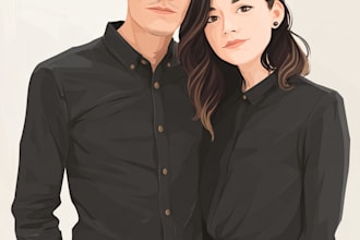 draw realistic couple pencil portrait