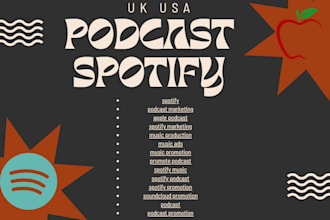 spotify itunes podcast promo to UK USA audience to boost downloads and listeners