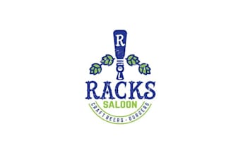 design unique professional bar logo with racks saloon