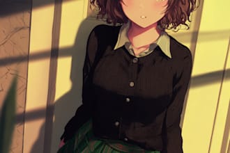 make a cute anime  character