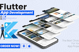 develop flutter android and ios app with ai integration