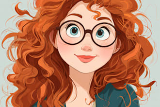 do cute disney cartoon portrait