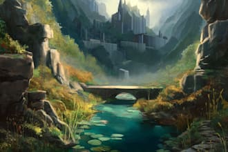 create 2d game backgrounds concept art, environment