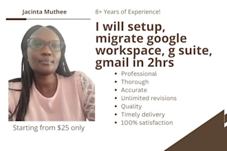 setup, migrate google workspace, g suite, gmail in 2hrs