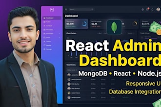 create a react admin dashboard with database