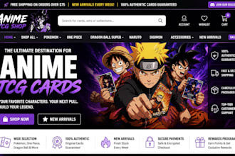 build anime tcg shopify store for pokémon and one piece card game store