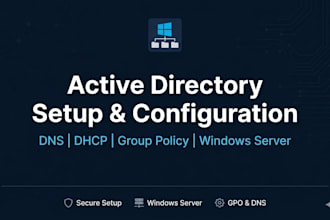 set up active directory, dns, dhcp, and group policy on windows server