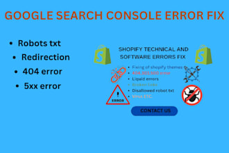 fix 404 errors, robotstxt, redirection, broken links,  schema markup