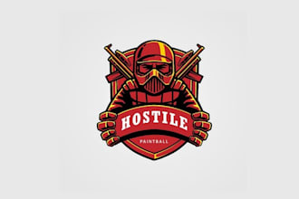 design existing fun paintball team logo for hostile