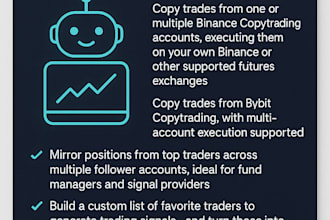 make a crypto copy trading bot that copies traders from binance bybit website