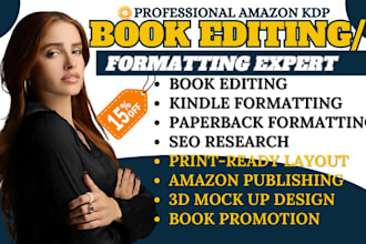 do KDP book editing, book formatting, paperback formatting, book proofreading,
