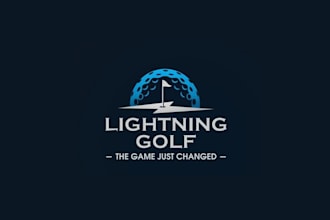 design best quality lightning sharp golf logo