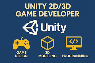 develop unity 2d, 3d games for android and PC