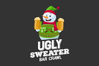 design perfect sweater bar crawl logo