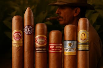 create luxurious and vintage cigar labels and bands