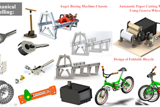 design mechanical parts, 2d drawings and 3d products modeling in solidworks