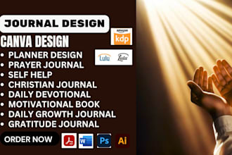 design prayer journal, digital planner, gratitude journal for amazon kdp upload