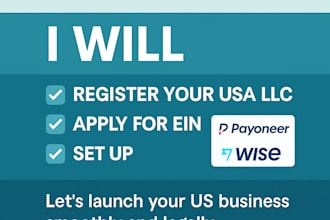 register USA llc, apply ein, and setup payoneer and wise