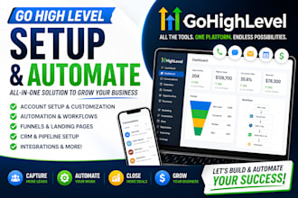 create ghl websites, ghl workflows, form surveys and funnels