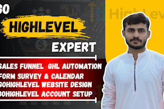 create ghl websites, ghl workflows, form surveys and funnels