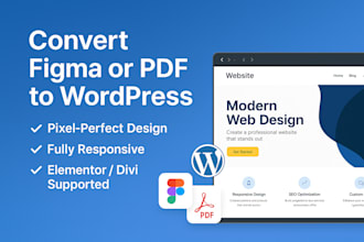 convert figma or PDF design into a responsive wordpress website