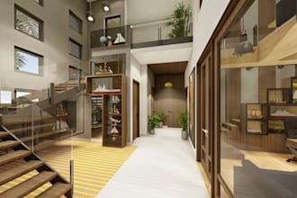design cozy and modern interiors with 3d render