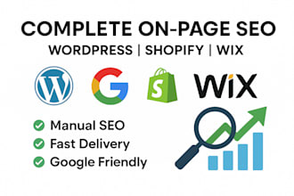 do your website onpage SEO for wordpress, wix and shopify