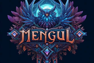 design fantasy game logo with cool unique magic style