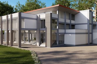 do  3d revit modeling,  3d building modeling, realistic exterior rendering