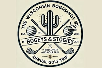 create a luxury golf logo for your country club or tournament