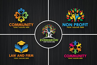 design nonprofit, community logo with business card and flyer