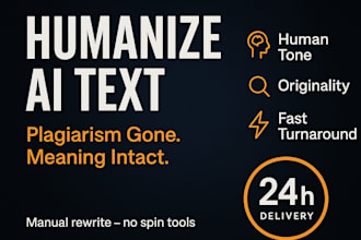 fix ai text, humanize it, and make it plagiarism free