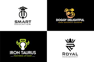 do modern minimalist custom business logo design and brand identity