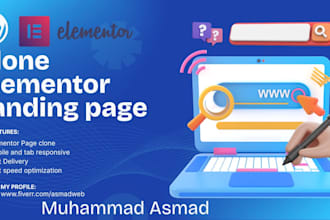 clone responsive elementor webpage with free logo