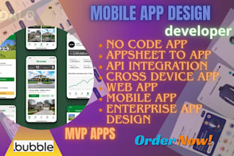 develop bubble io, web application, flutterflow, bubble io developer, appsheet