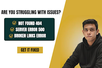 fix not found 404, server error 500, broken links