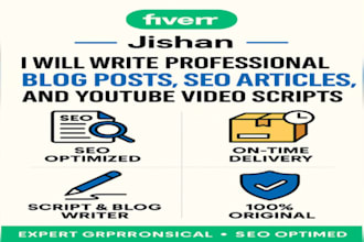 write engaging blog posts, SEO articles, and youtube scripts
