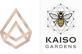 create a modern geometric 3d logo with polygon elements