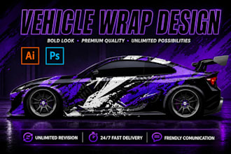 do creative,professional car, van,sports,vehicle wrap design