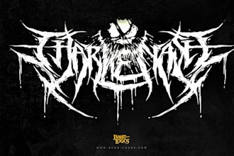 do extreme metal logo with custom fonts for death metal, grindcore, or doom band
