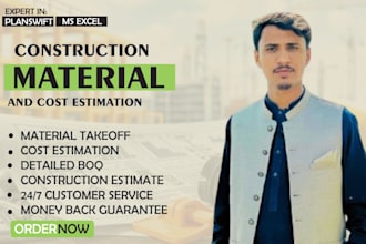 do construction estimate, material takeoff and cost estimation