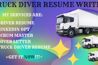 create you an expert resume, cover letter, linkedin opt with truck driver resume