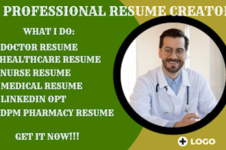 provide you an expert resume, doctor, nurse, healthcare and medical resume