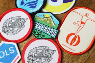 do creative embroidered patches logo design