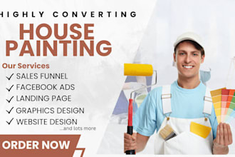house painting leads generation website home improvement landing page logo flyer