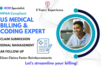 deliver medical billing, coding ar followup, denial management for us provider
