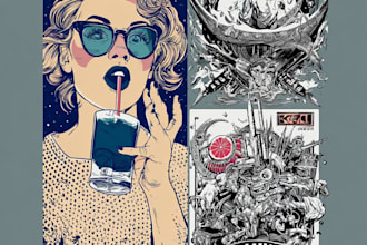 design retro vintage illustration for t shirt print designs