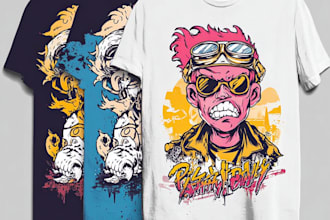 create cartoon vector illustration for t shirt design