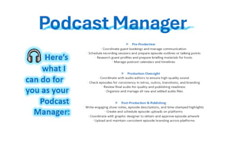 manage your podcast from planning to publishing