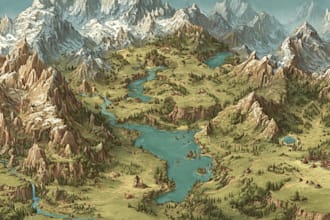 draw a custom map for fantasy, scifi, book